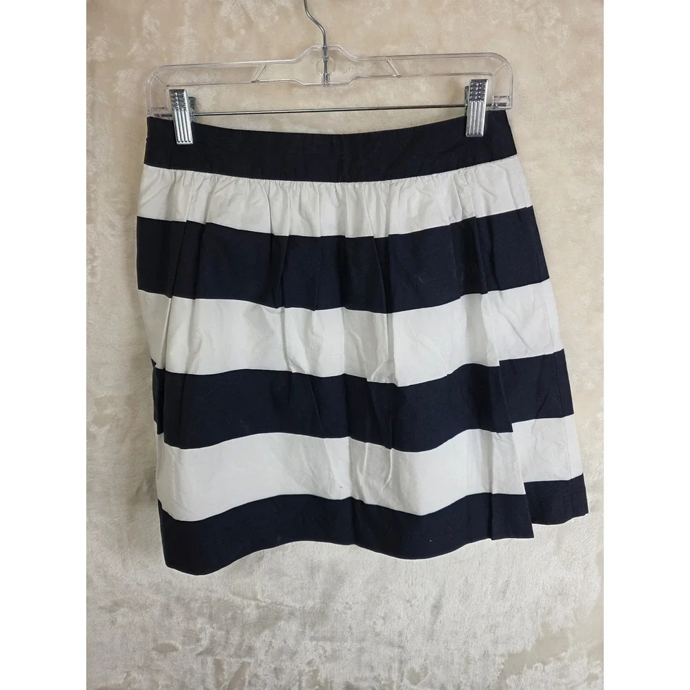 Banana Republic Navy White Striped Cotton Mini Skirt‎ 973623-00 SUM14